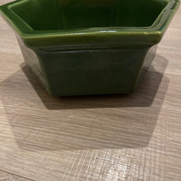 Vintage 1983 Haeger Pottery Hexagon Bowl Planter 4003 In in DEEP GREEN - Picture 7 of 12